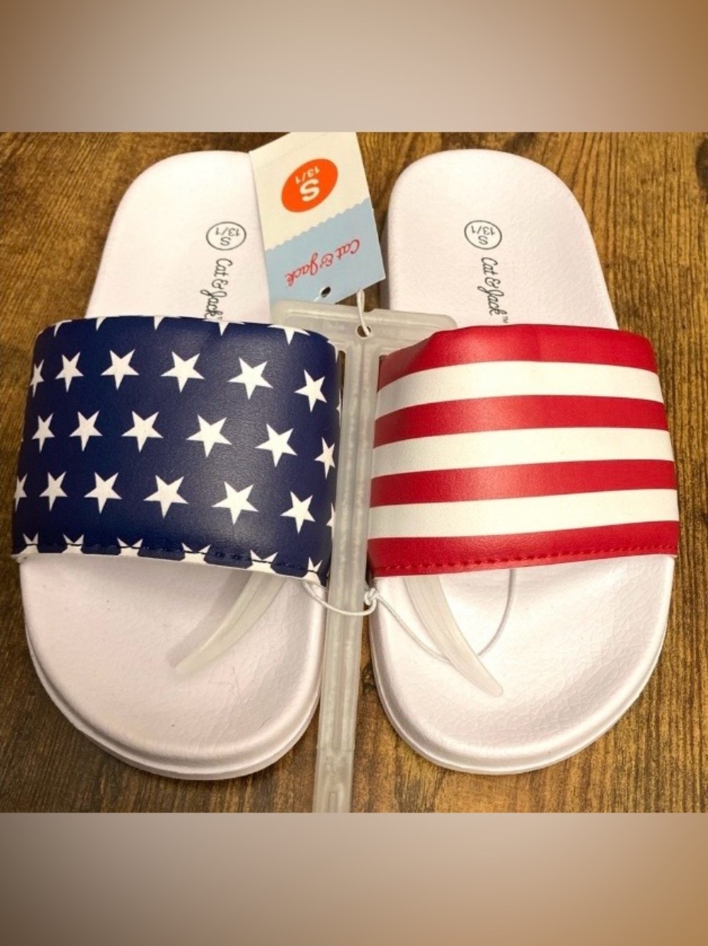 Kids' Devon Slides - Cat & Jack™ Blue Slip-on Sandals 
Size Small (13/1) new